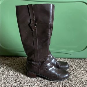 Tall Brown Leather Riding Boots